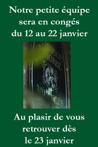 Fermés du 12 au 22 janvier